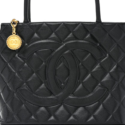 Chanel Caviar Quilted Medallion Tote Black 8 of 10