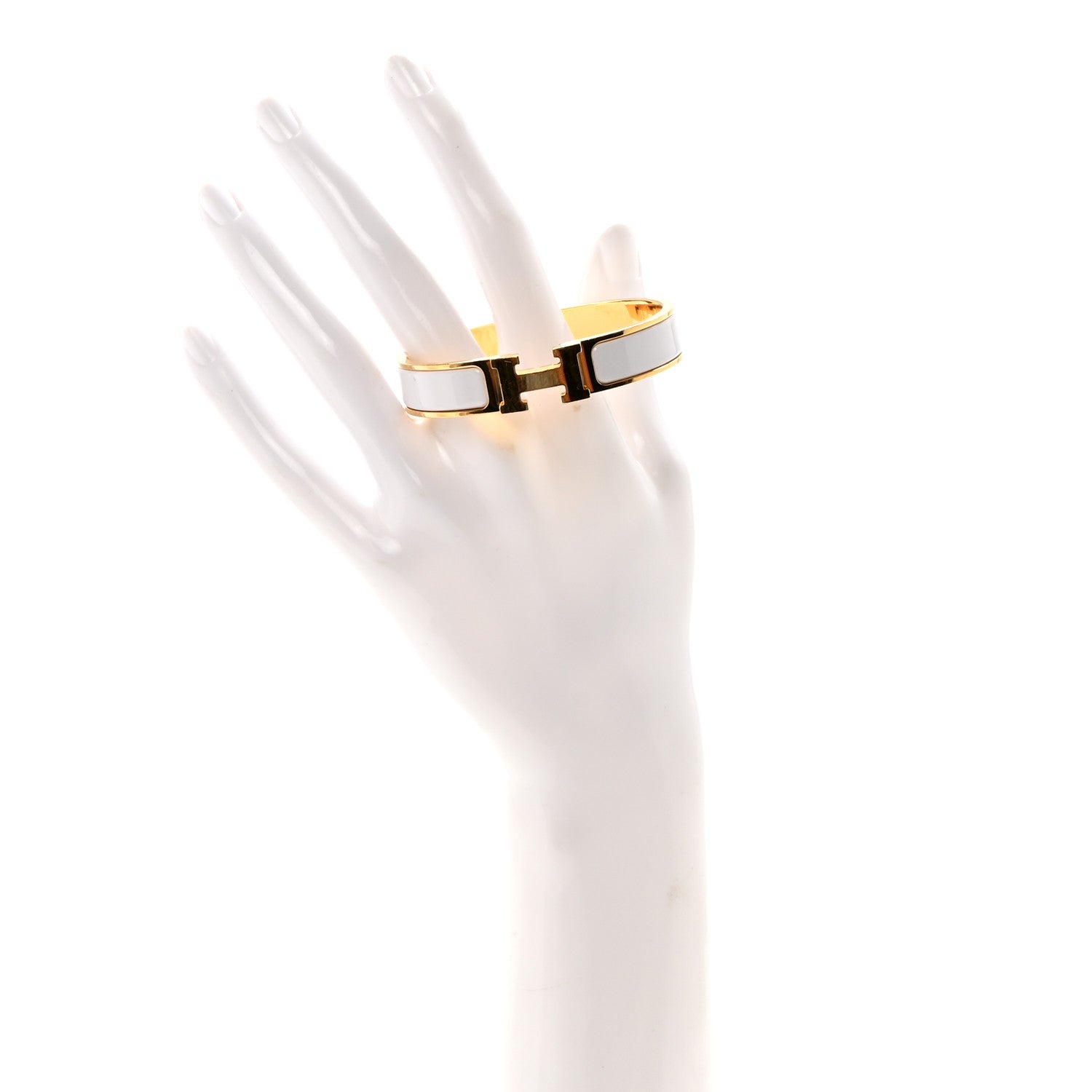 Hermes Enamel Narrow Clic Clac H Bracelet PM White 2 of 4
