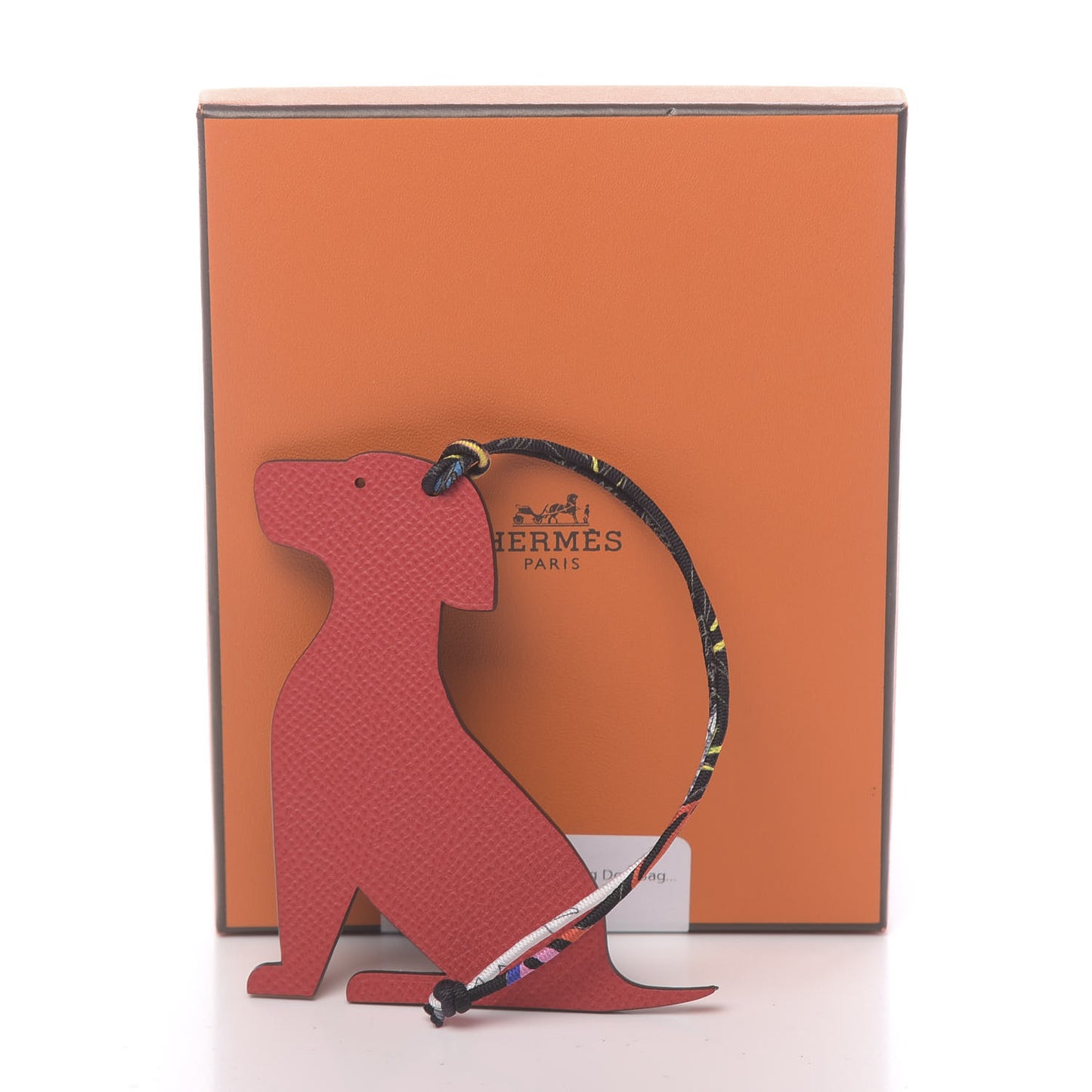Togo Epsom Petit H Sitting Dog Bag Charm Rouge Casaque Black