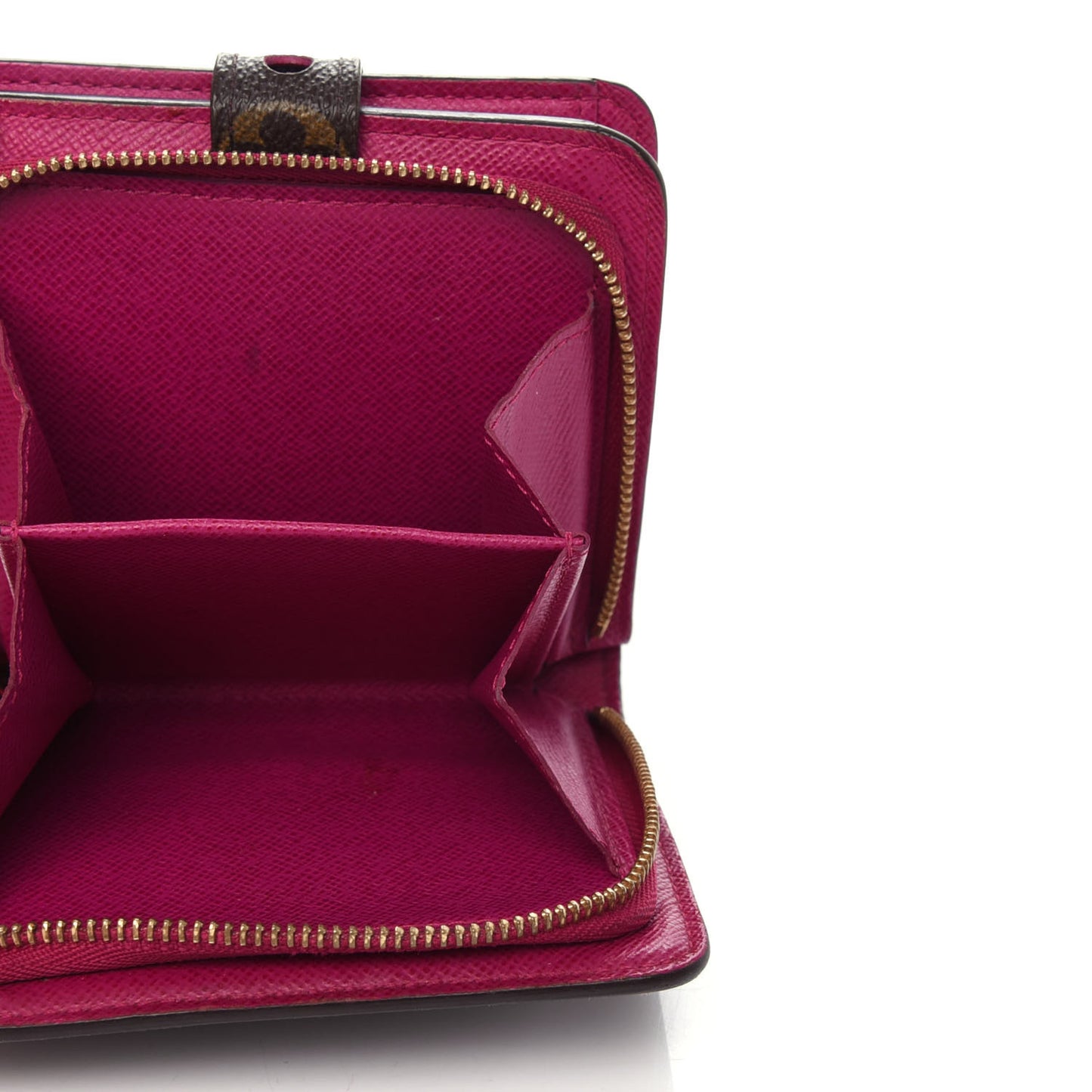 Monogram Perforated Compact Zipped Wallet Fuchsia