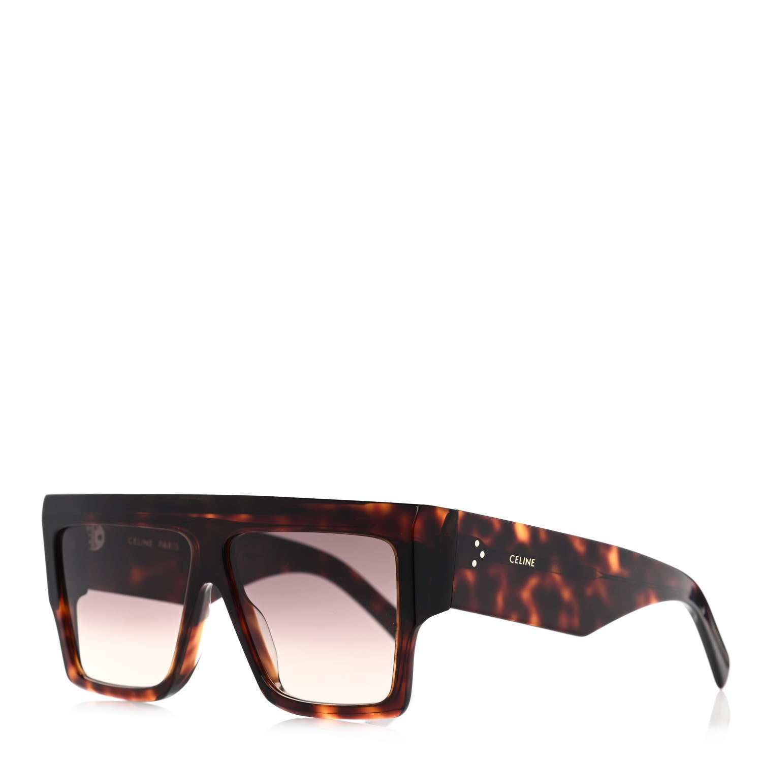 Celine Acetate Rectangular Sunglasses CL400921 Dark Havana 1 of 7