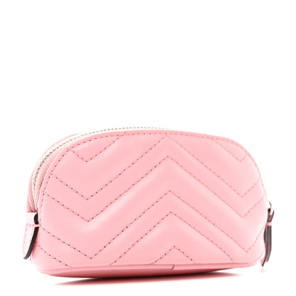 Gucci Calfskin Matelasse GG Marmont Key Pouch Wild Rose 3 of 7