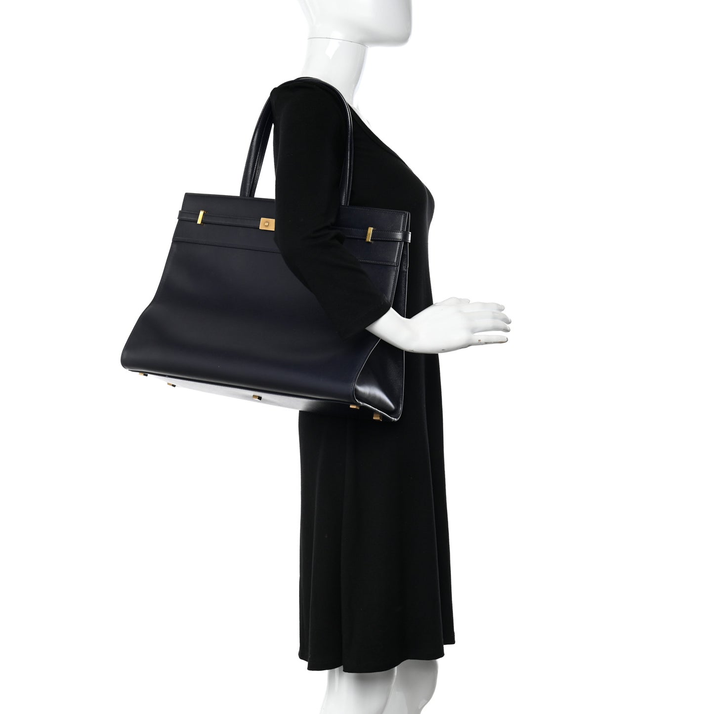 Calfskin Medium Manhattan Shopper Tote Dark Notte