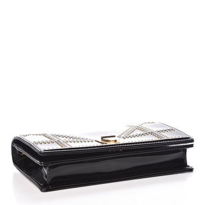 Christian Dior Patent Studded Diorama Wallet on Chain Pouch Black 4 of 9