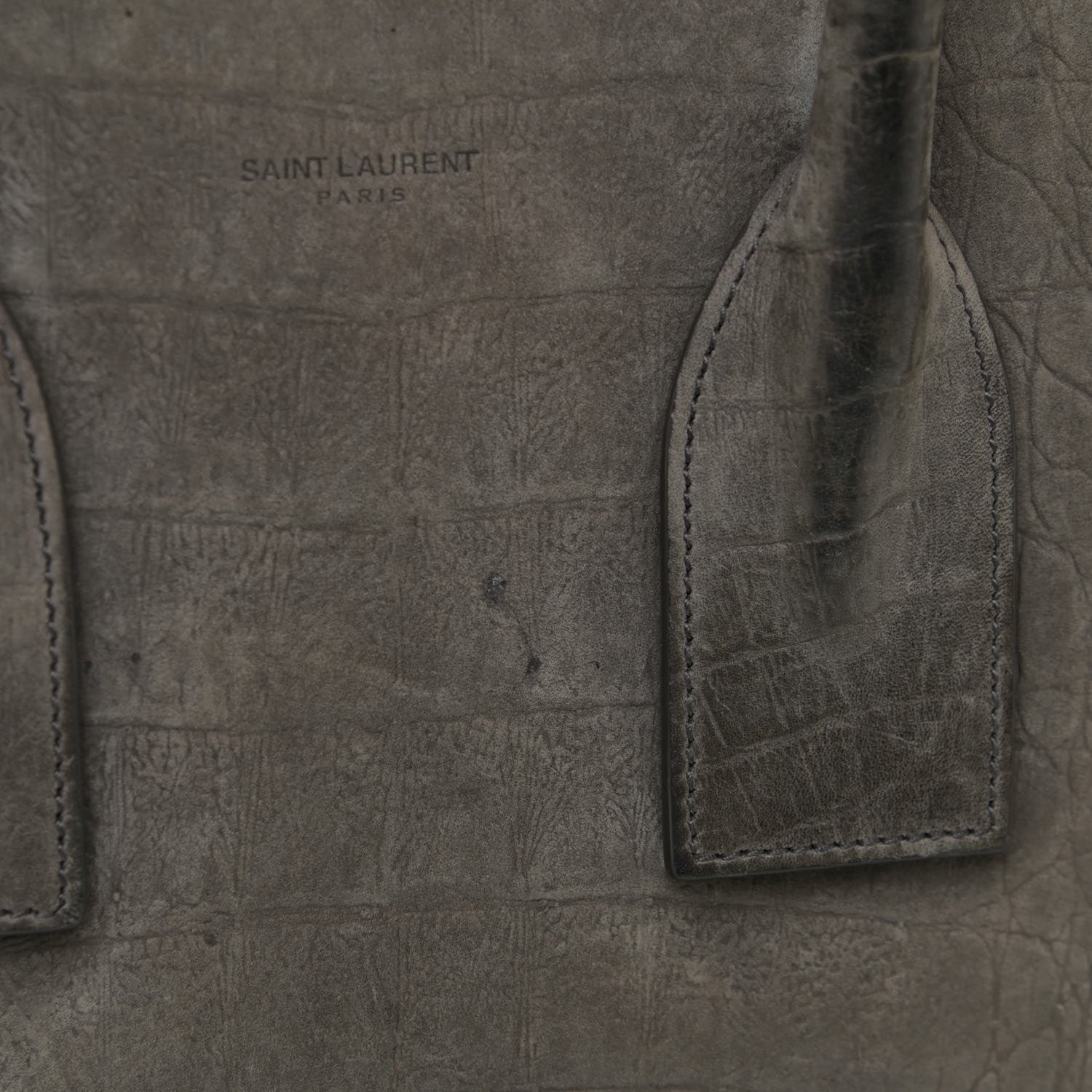 Saint Laurent Crocodile Embossed Nubuck Small Sac De Jour Dark Anthracite 21 of 28