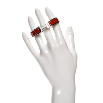 Hermes Enamel Narrow Clic Clac H Bracelet PM Rouge Vif White 2 of 6