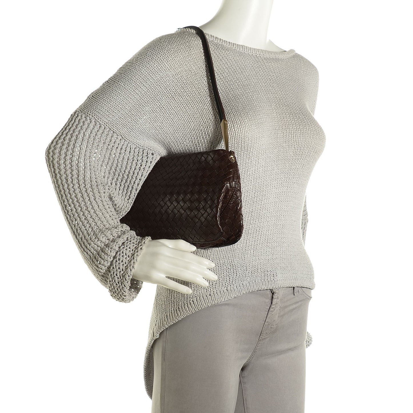 Vintage Nappa Intrecciato Shoulder Bag Ebano