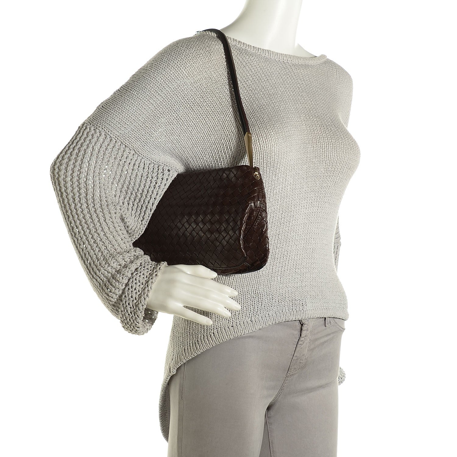 Bottega Veneta Vintage Nappa Intrecciato Shoulder Bag Ebano 2 of 8