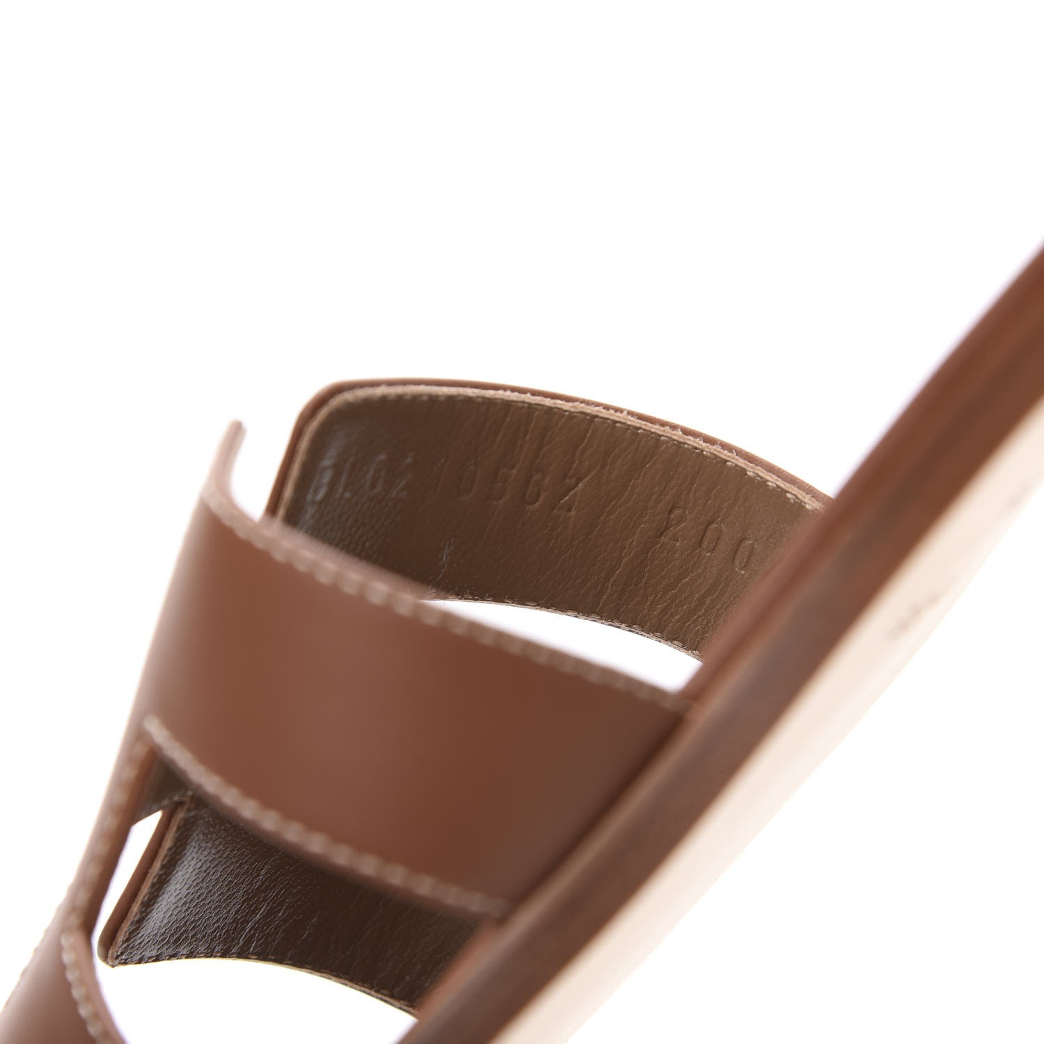Hermes Box Calfskin Oran Sandals 38.5 Gold 8 of 9