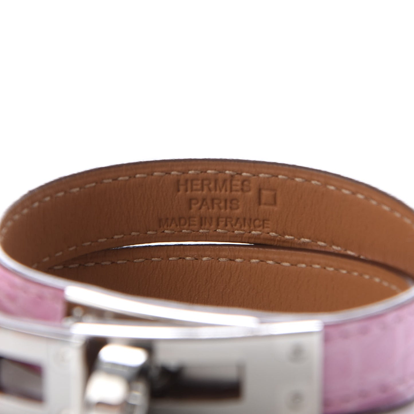 Matte Alligator Kelly Double Tour Bracelet T2 5P Pink