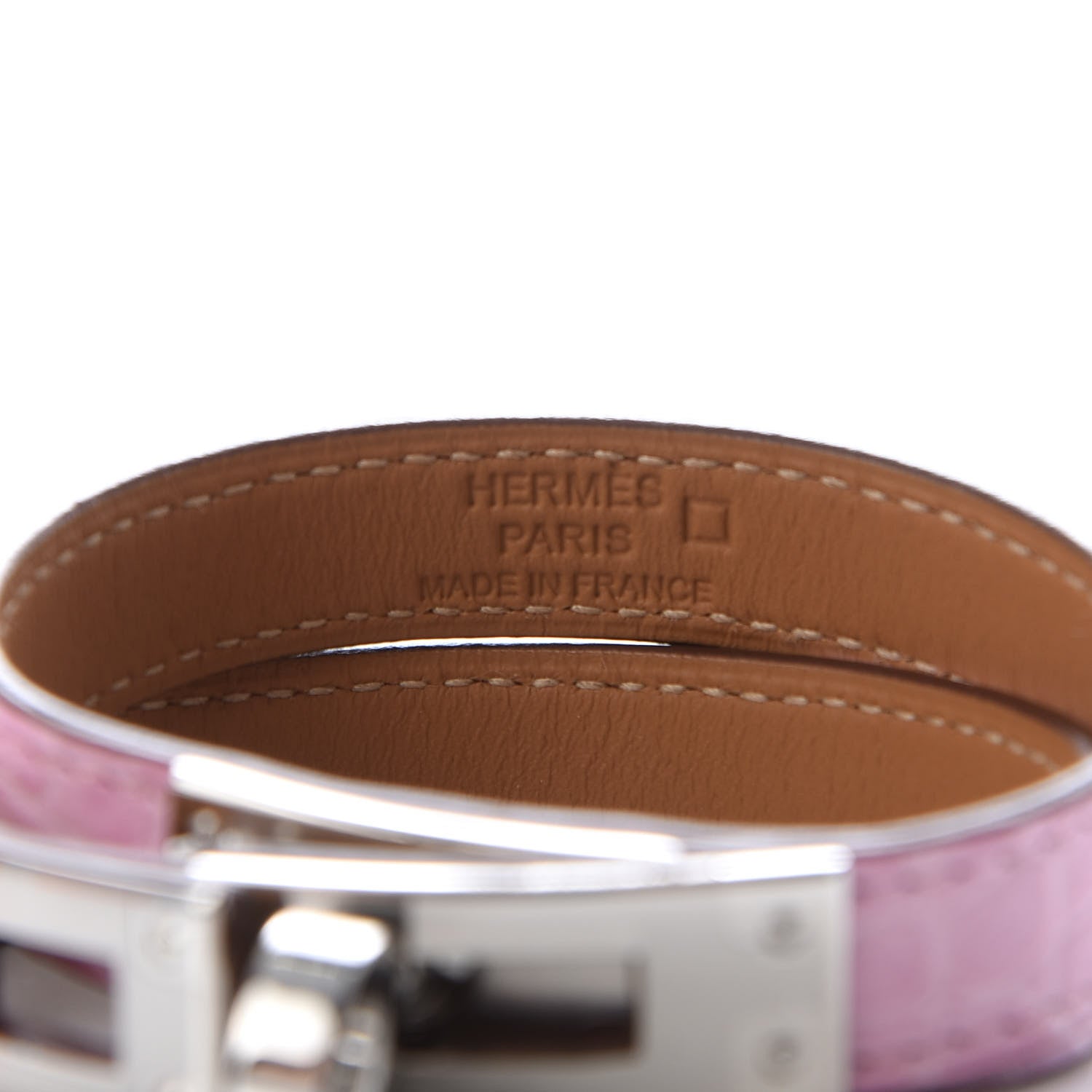 Hermes Matte Alligator Kelly Double Tour Bracelet T2 5P Pink 5 of 6