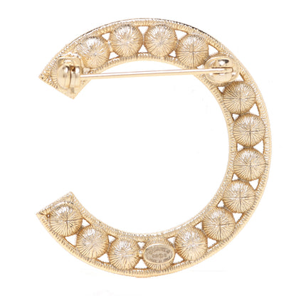 Chanel Crystal Cha-Nel Logo Brooch Set Gold 4 of 11