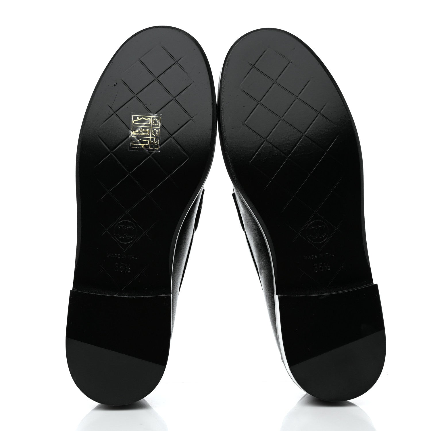 Chanel Lambskin Quilted CC Turnlock Loafers 35.5 Black 5 of 9