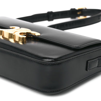 Celine Shiny Calfskin Triomphe Shoulder Bag Black 13 of 13