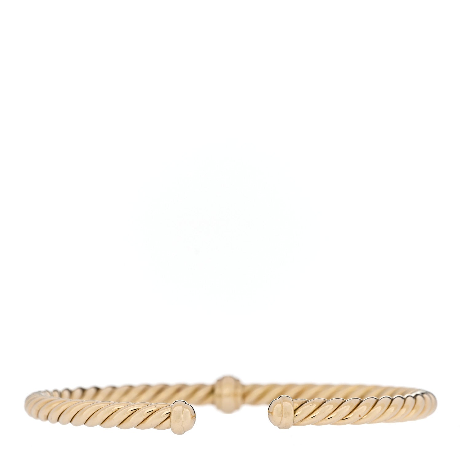 David Yurman 18K Yellow Gold Diamond 4mm Cablespira Single Station Bracelet 3 of 5