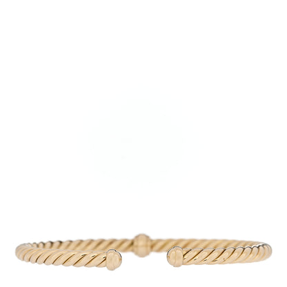 David Yurman 18K Yellow Gold Diamond 4mm Cablespira Single Station Bracelet 3 of 5