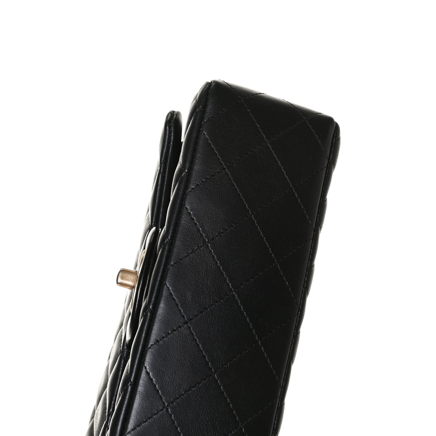 Lambskin Quilted Mini Rectangular Flap Black