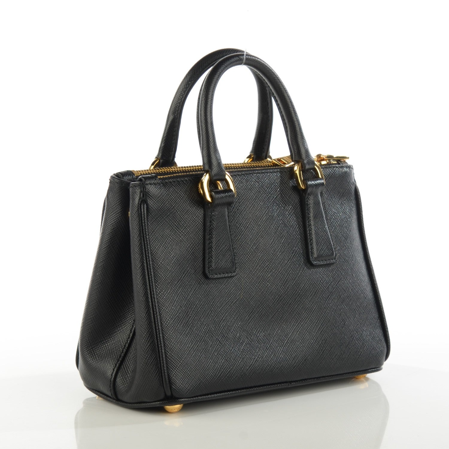 Prada Saffiano Lux Micro Galleria Double Zip Tote Black 3 of 8