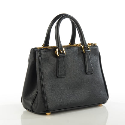 Prada Saffiano Lux Micro Galleria Double Zip Tote Black 3 of 8
