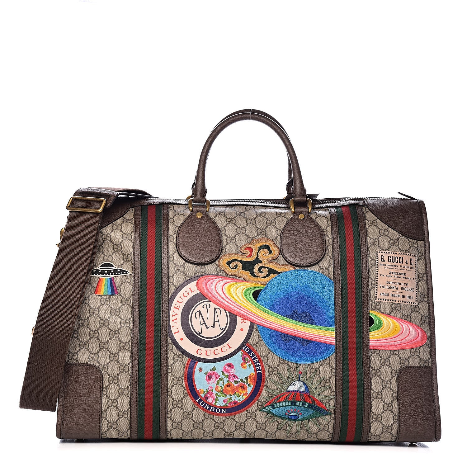 Gucci Soft GG Supreme Monogram Courrier Large Duffle Bag Beige New Acero Multicolor 1 of 15