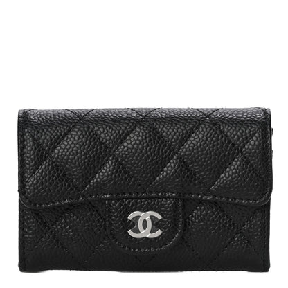 Chanel Caviar Quilted Flap Card Holder Wallet Black 1 of 12