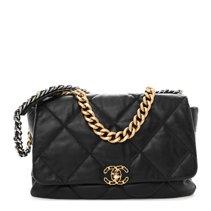 Chanel Lambskin Quilted Maxi Chanel 19 Flap Black 1 of 10