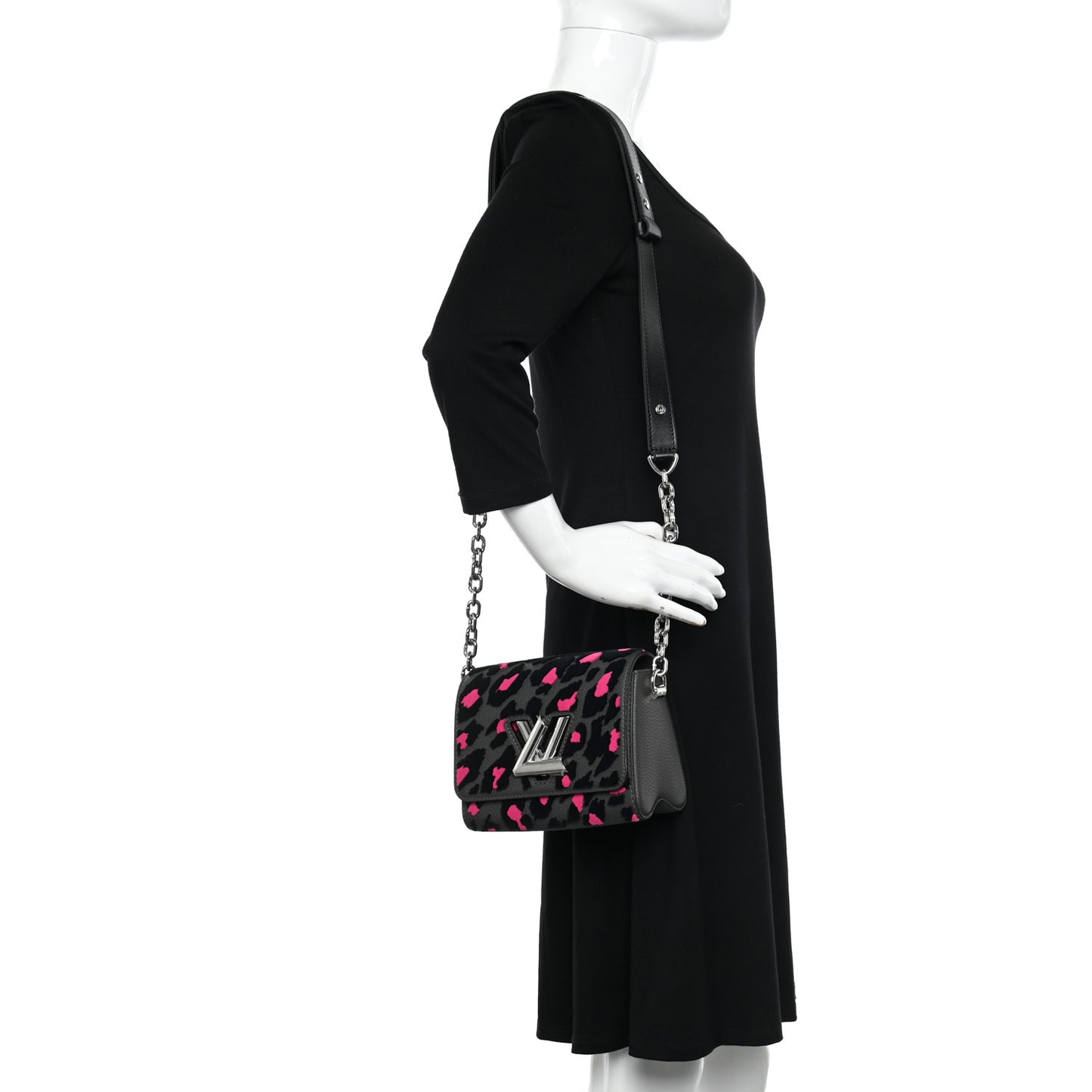 Taurillon Tufted Wild At Heart Twist Shoulder Bag PM Grey