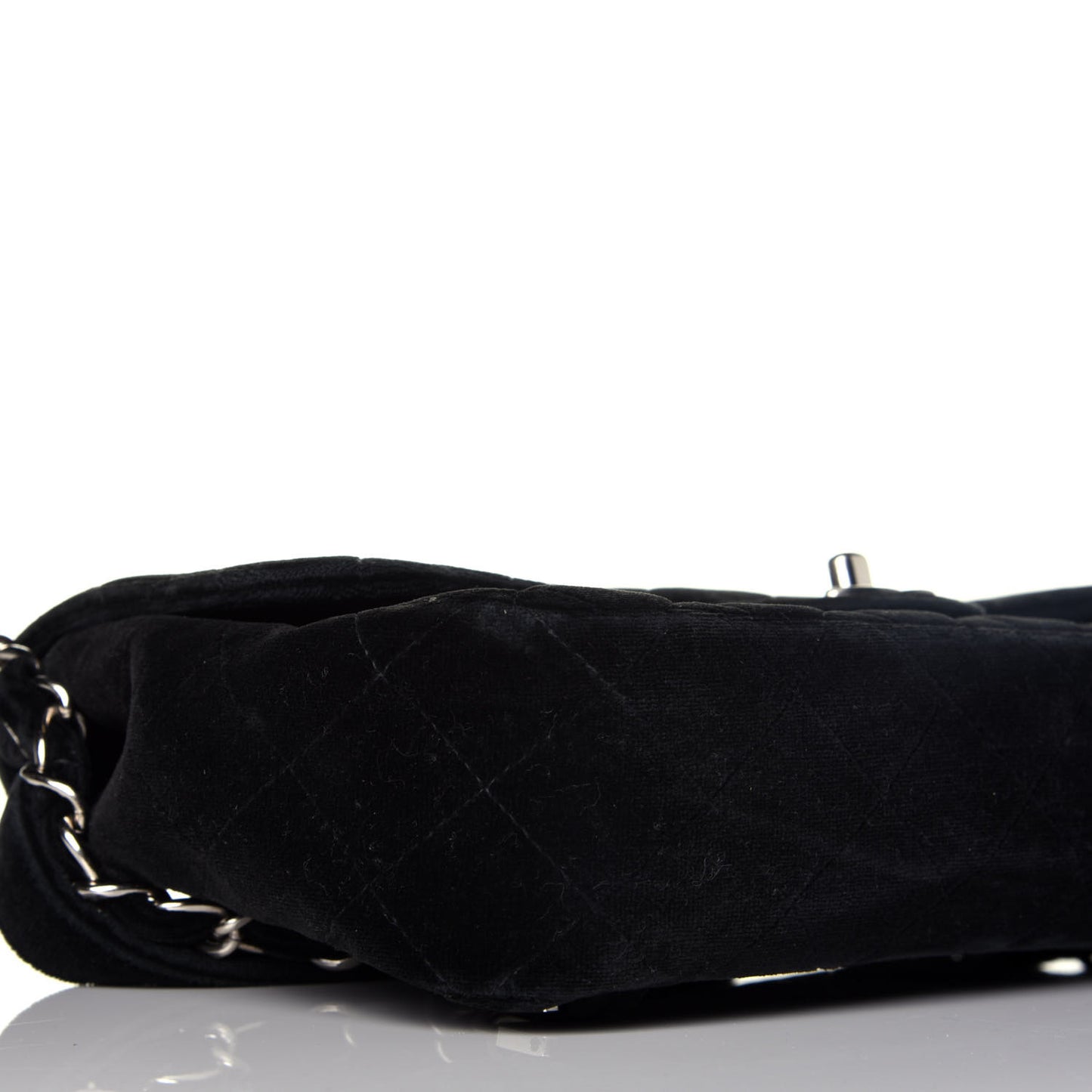 Velvet Quilted Flap Backpack Black