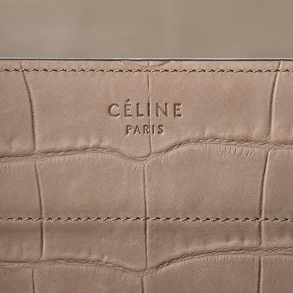 Celine Crocodile Embossed Nubuck Medium Phantom Luggage Beige 6 of 14