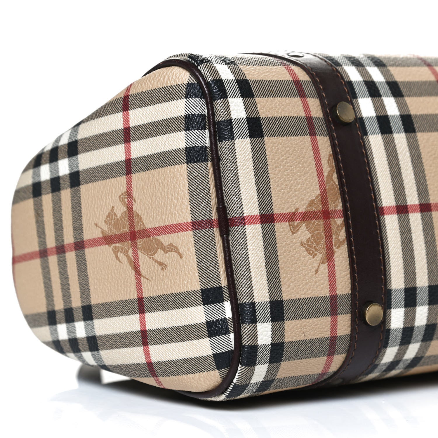 Burberry Haymarket Check Studded Bowler Brown 6 of 10