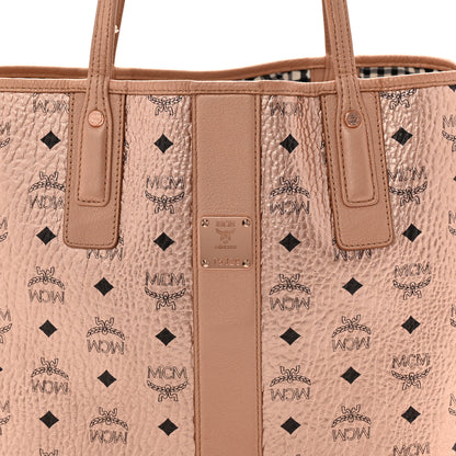 MCM Metallic Visetos Medium Liz Reversible Shopper Tote Champagne Gold 10 of 18