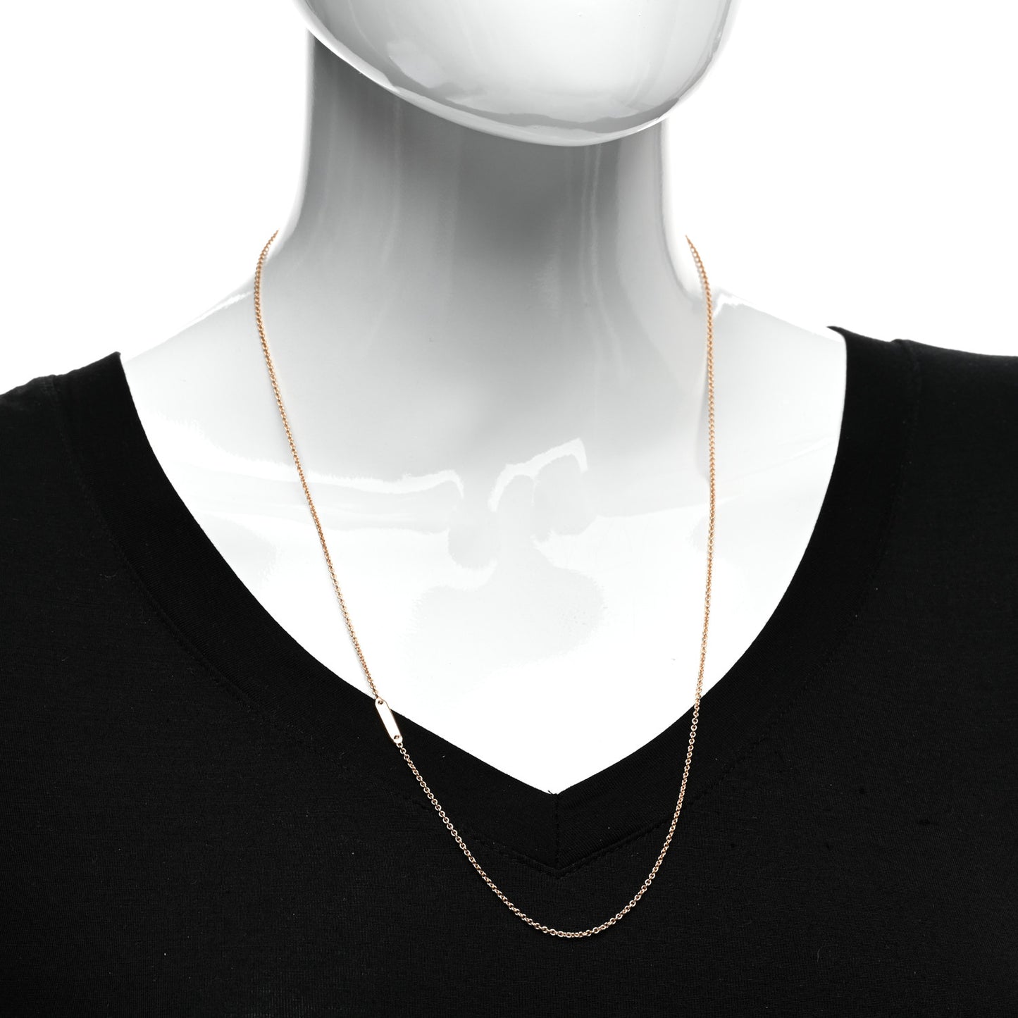 18K Rose Gold Bar Pendant Necklace