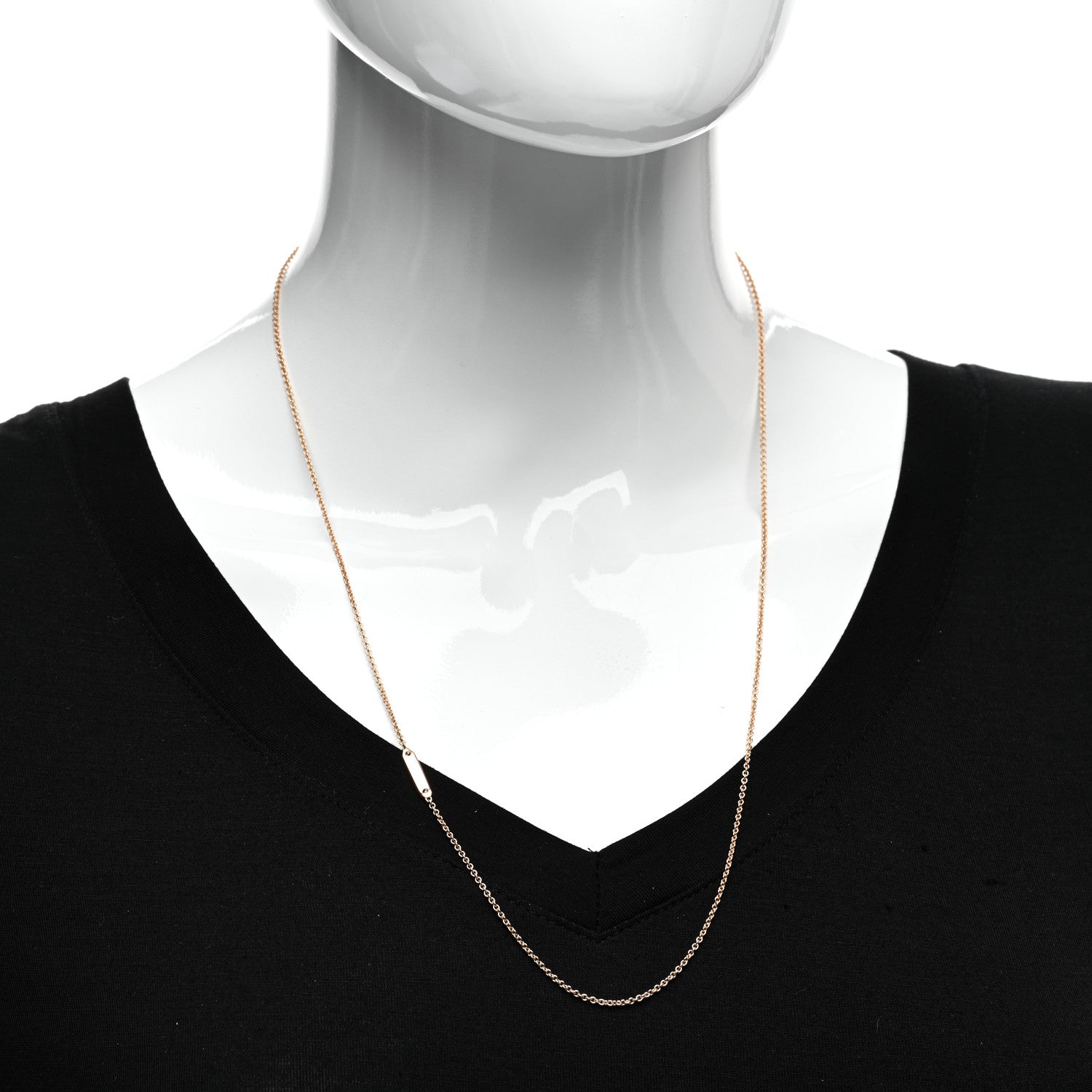 Tiffany 18K Rose Gold Bar Pendant Necklace 2 of 4