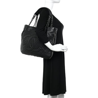 Chanel Caviar Quilted Expandable Zip Shoulder Bag Black 2 of 17