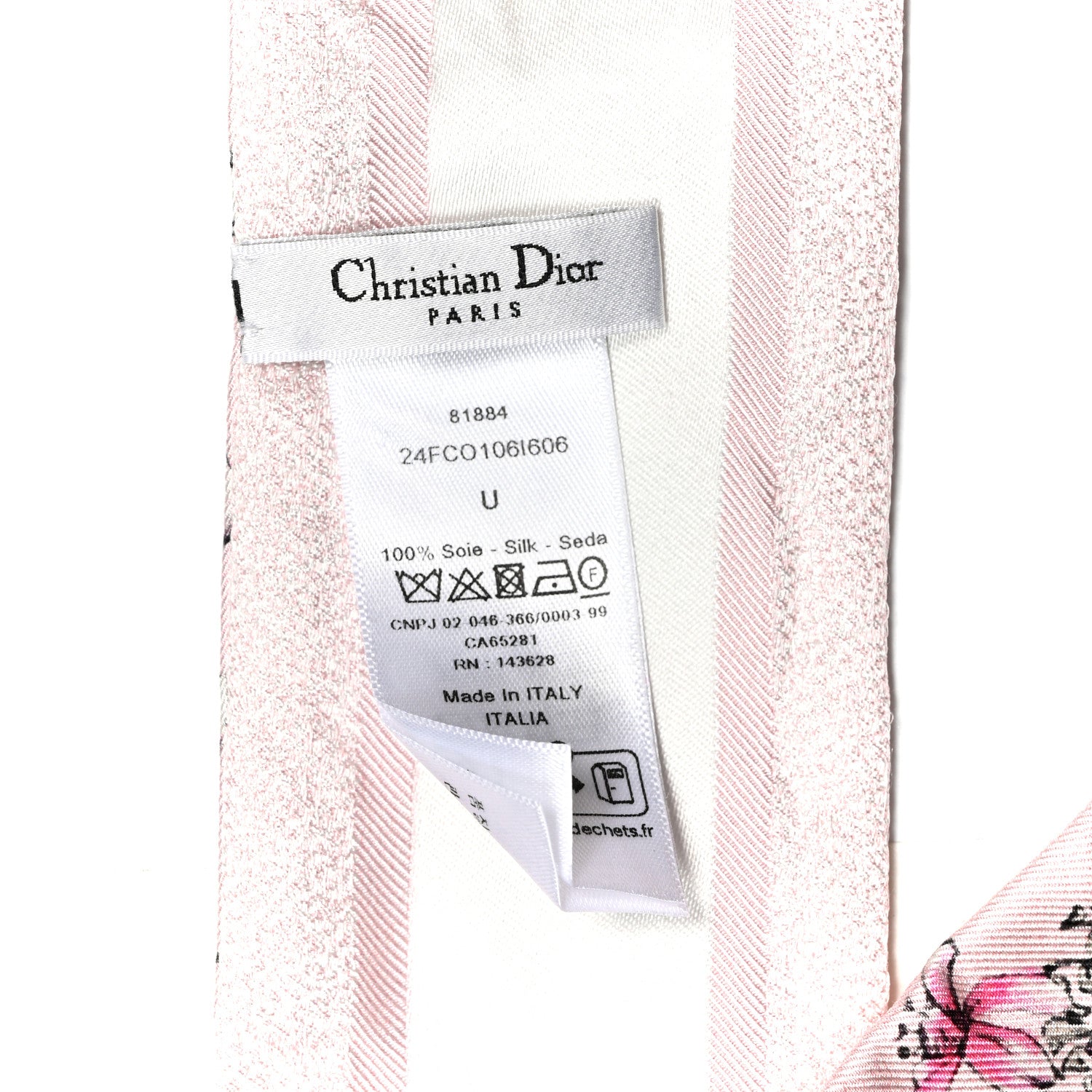 Christian Dior Silk Floral Mitzah Scarf Rose 2 of 3