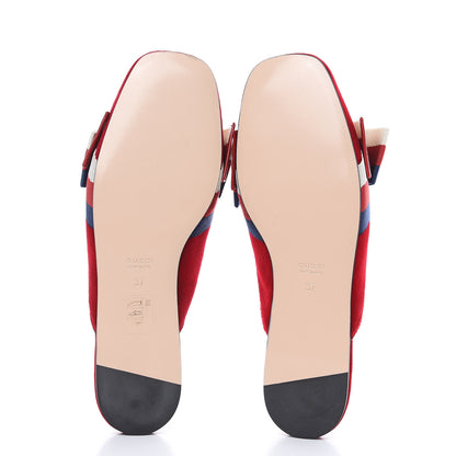 Gucci Velvet Sylvie Bow Slippers 37 Hibiscus Red 5 of 11