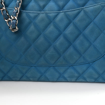Chanel Iridescent Caviar Quilted Jumbo Double Flap Blue 19 of 21
