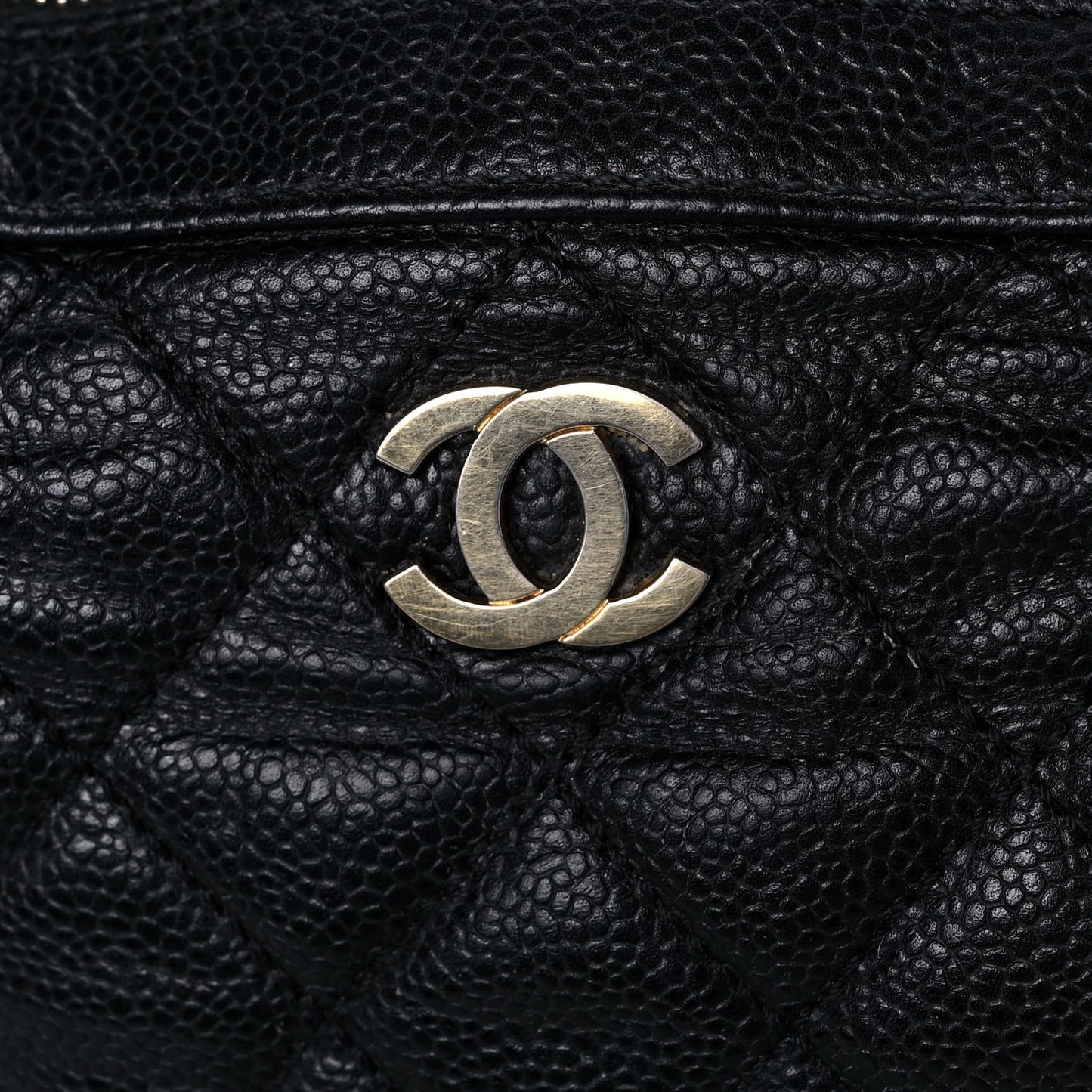 Caviar Quilted Bowler Black