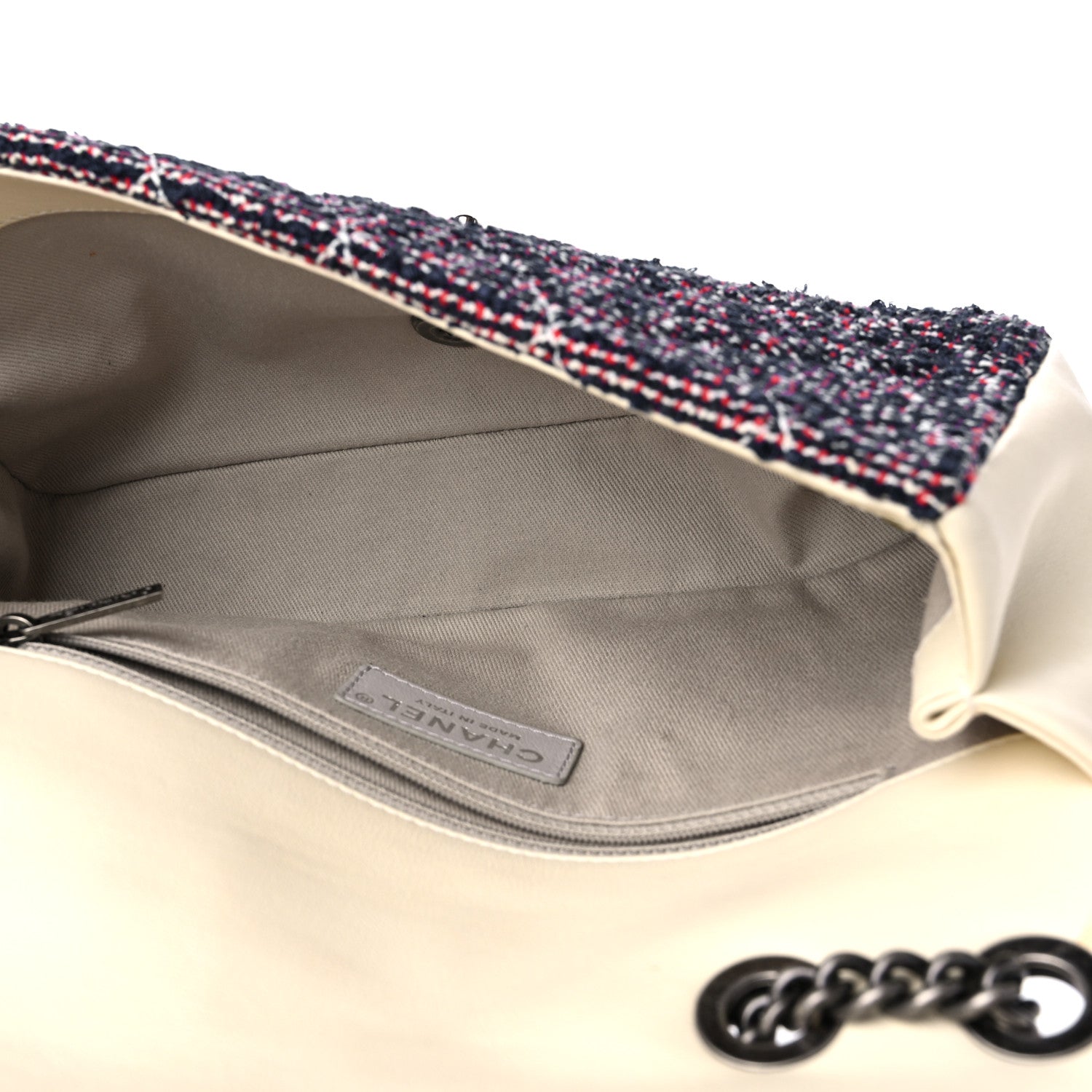 Chanel Tweed Quilted Medium Single Flap Blue Multicolor 5 of 12