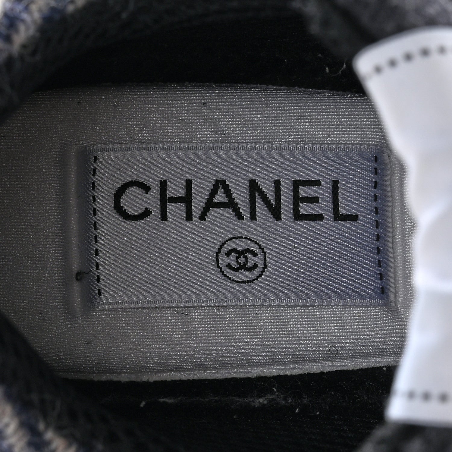 Chanel Tweed Suede Womens CC Sneakers 36 Black Grey 6 of 16