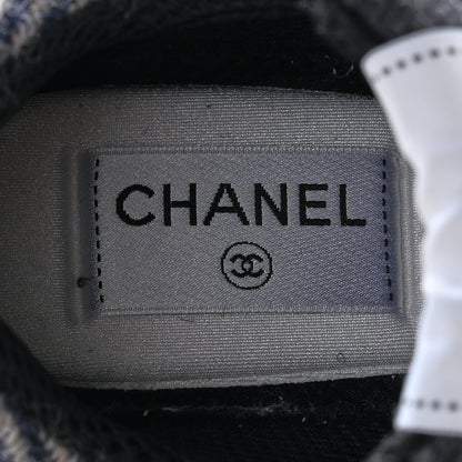 Chanel Tweed Suede Womens CC Sneakers 36 Black Grey 6 of 16