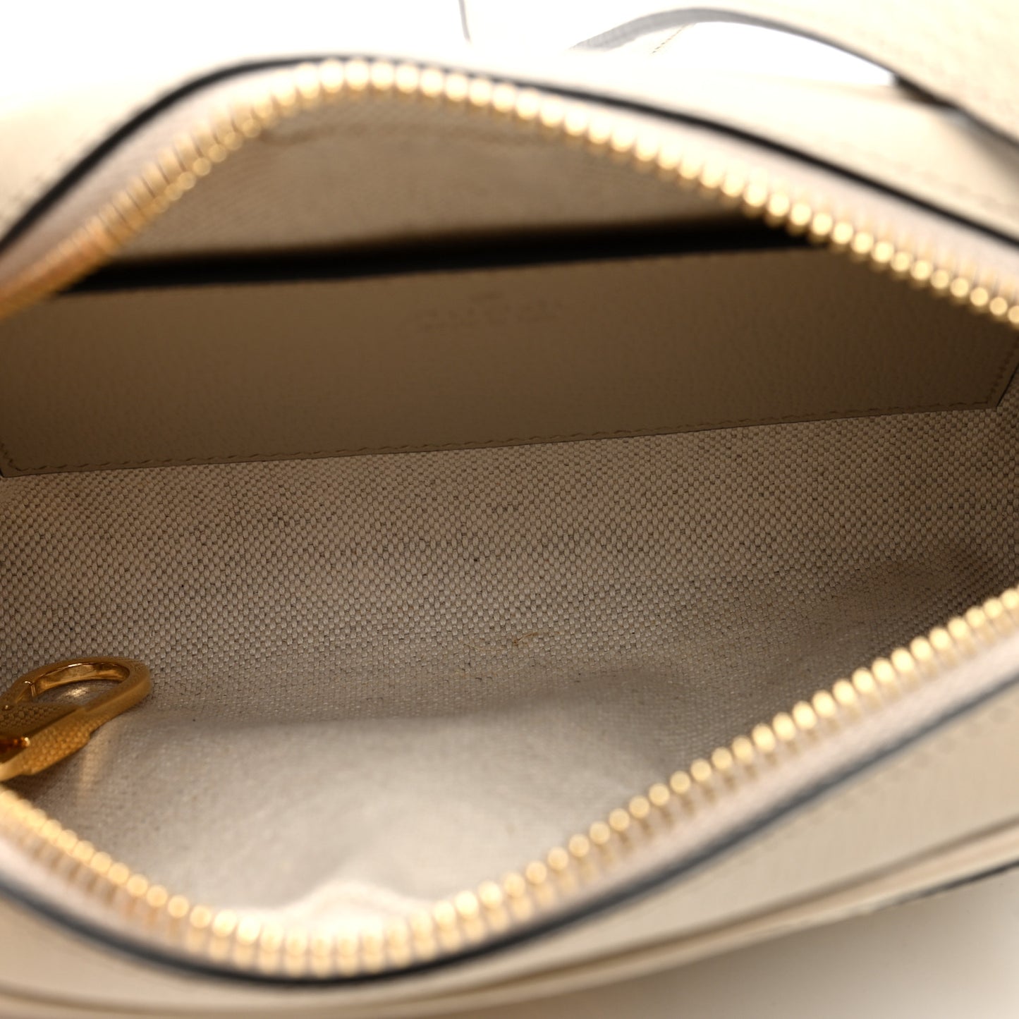 GG Supreme Monogram Textured Dollar Calfskin Mini Ophidia Shoulder Bag Beige Mystic White Oatmeal