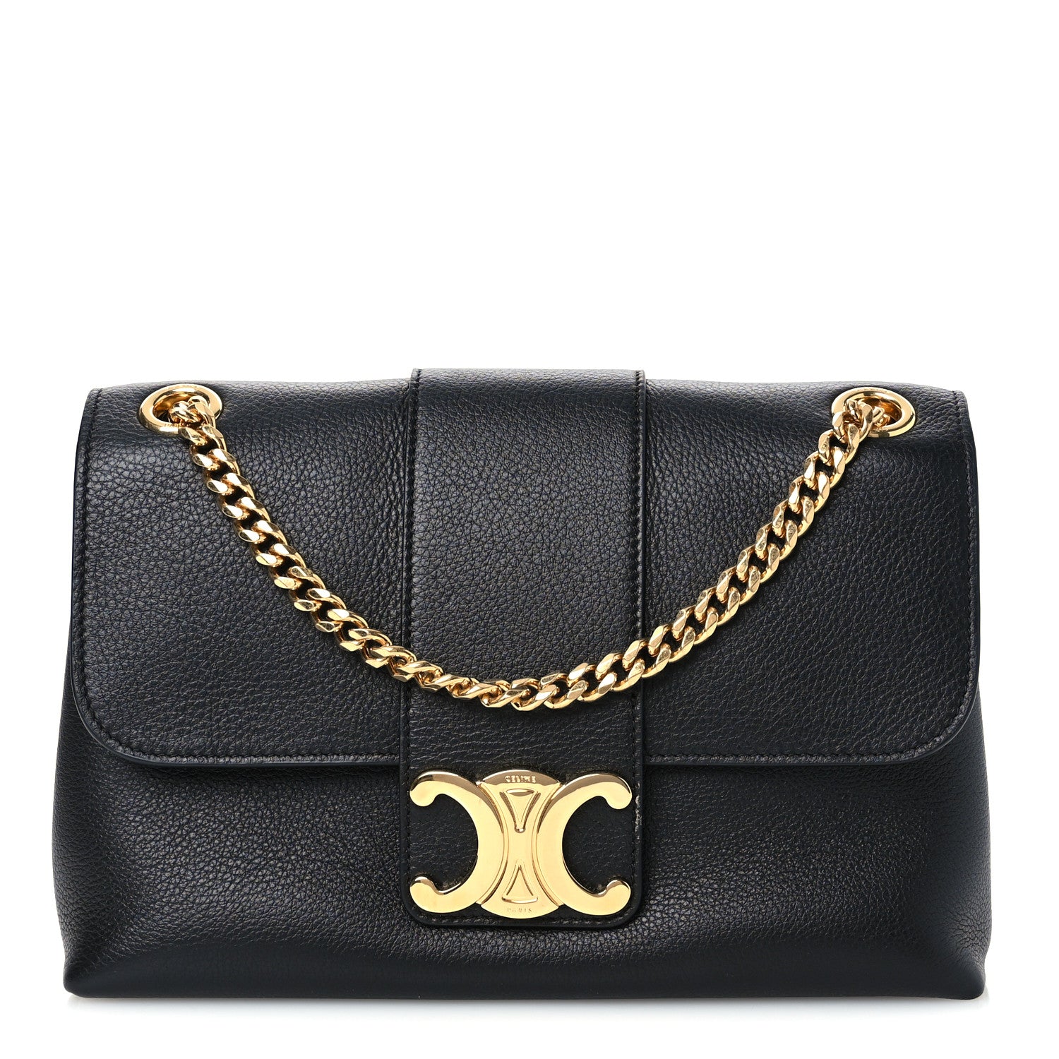 Celine Supple Calfskin Teen Victoire Black 1 of 10