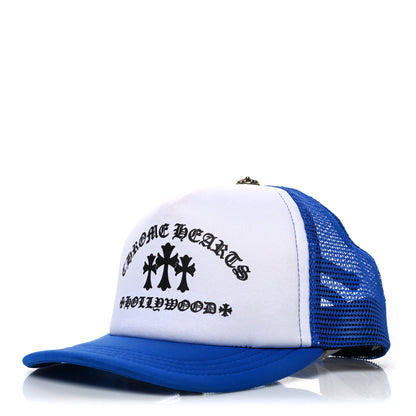 Chrome Hearts Cotton Mesh Hollywood Cross King Taco Trucker Hat Blue White 1 of 8