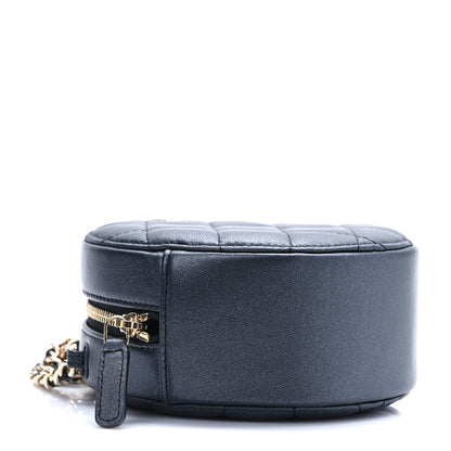 Chanel Iridescent Lambskin Quilted Pearl Round Clutch With Chain Black 4 of 9
