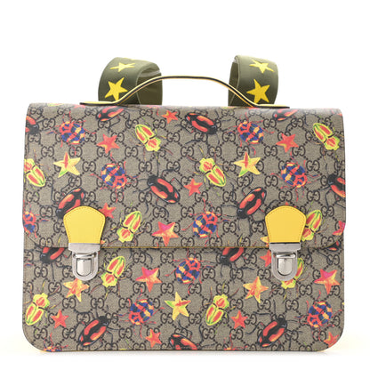 Gucci GG Supreme Monogram Beetles Childrens Backpack Beige Yellow 1 of 12