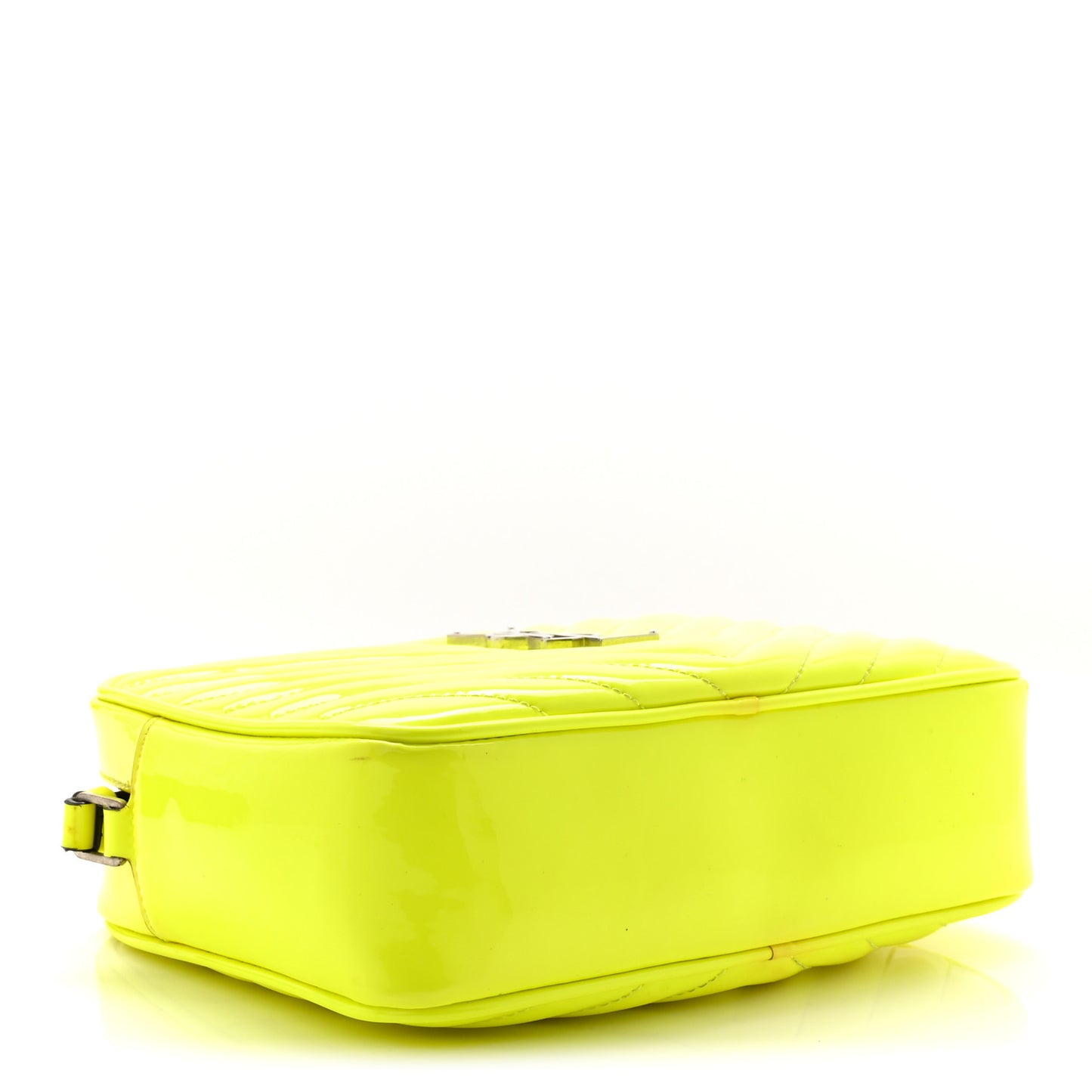 Patent Calfskin Matelasse Monogram Lou Camera Bag Neon Yellow