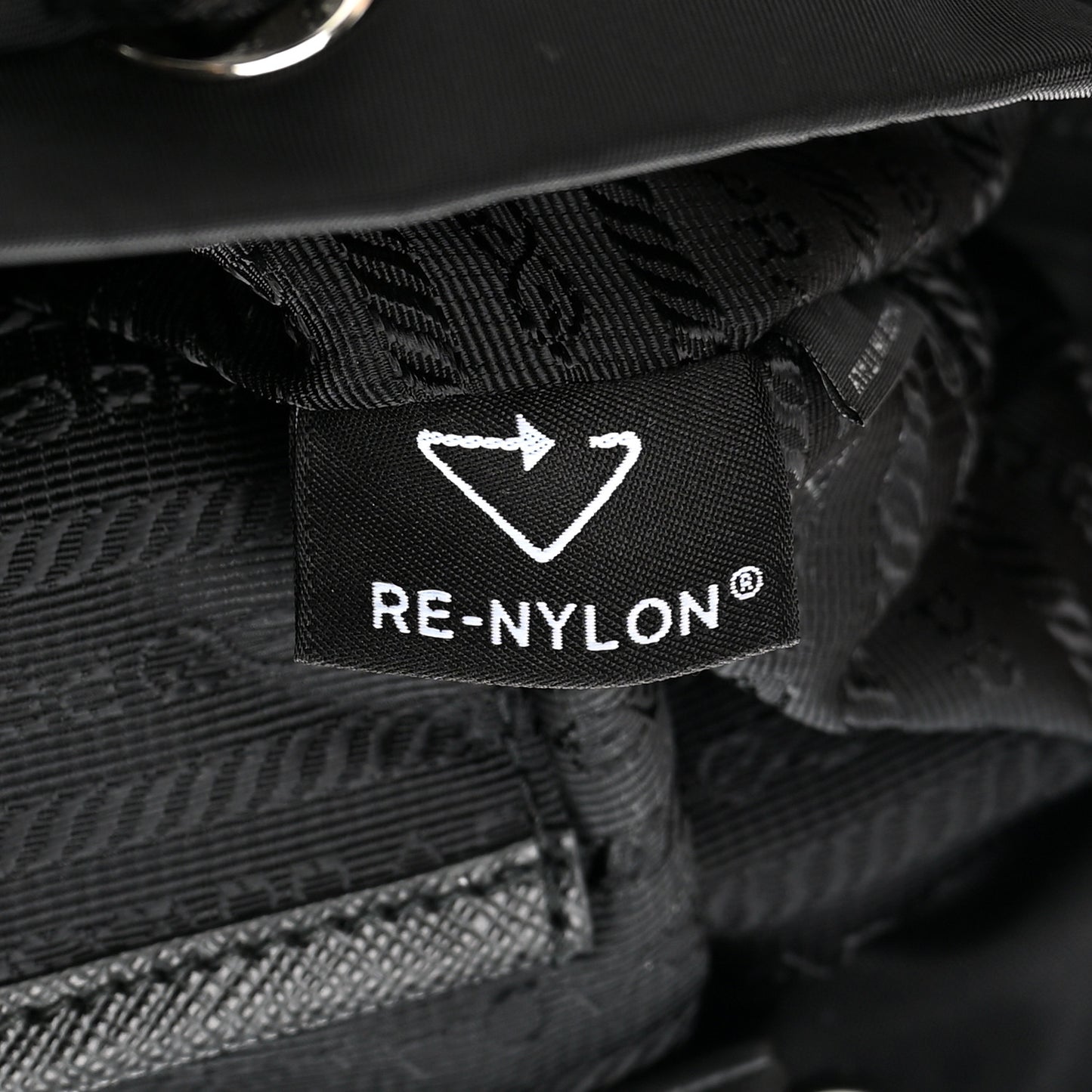 Tessuto Nylon Saffiano Medium Backpack Black