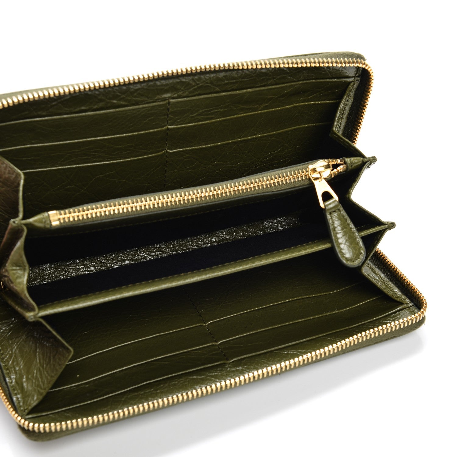 Balenciaga Agneau Giant 12 Gold Hardware Continental Zip Around Wallet Vert Veronese 5 of 8