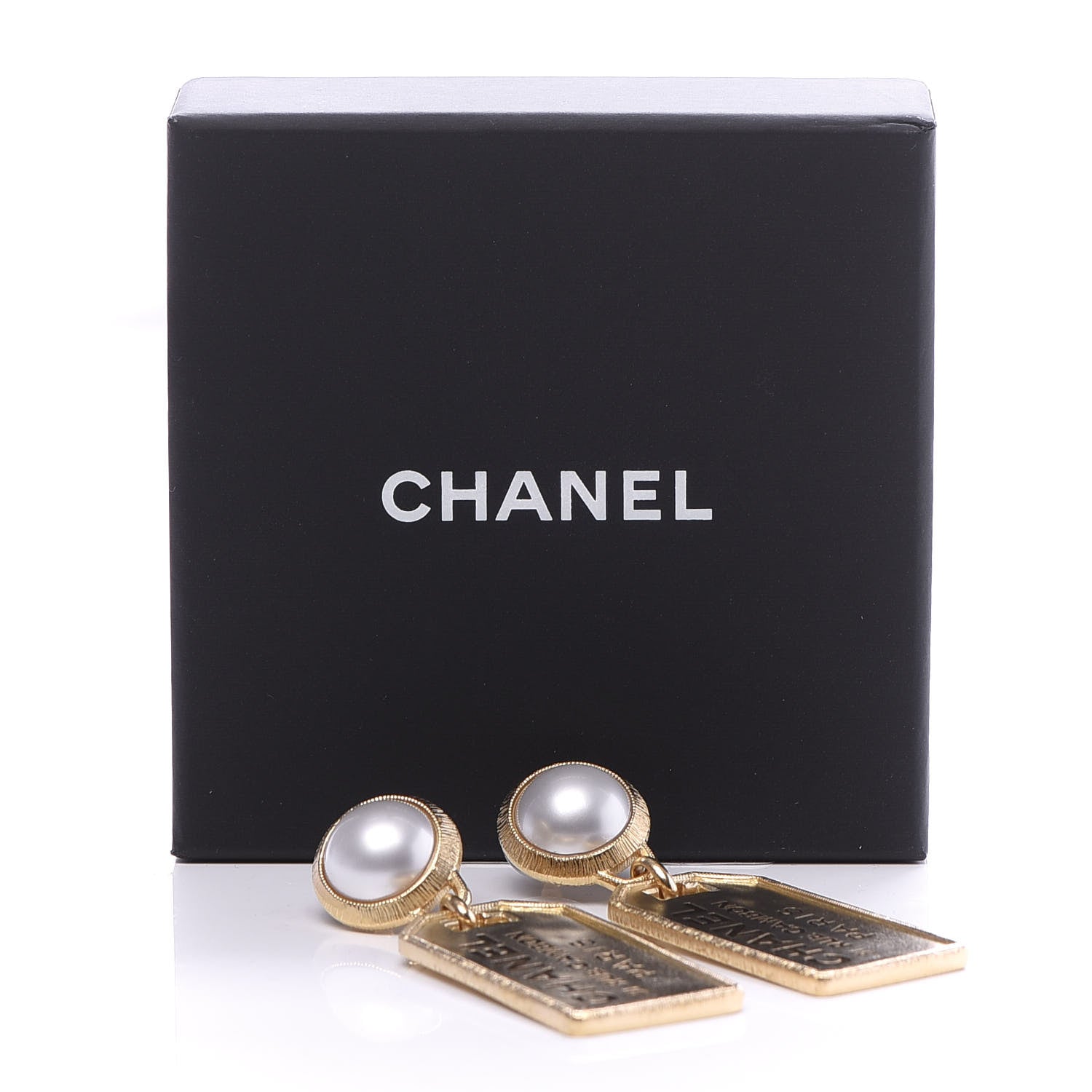 Chanel Pearl CC Tags Drop Earrings Gold 5 of 5